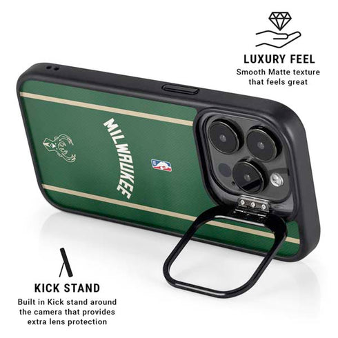 NBA Milwaukee Bucks Jersey iPhone 15 Pro Kickstand Case